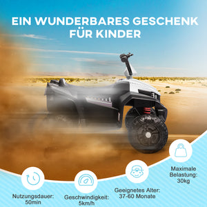 Kinder-Quad Elektro-Quad 12V mit 4-Rad-Federung & MP3 3-5 Jahre Weiss