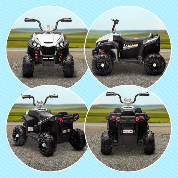 Kinder-Quad Elektro-Quad 12V mit 4-Rad-Federung & MP3 3-5 Jahre Weiss