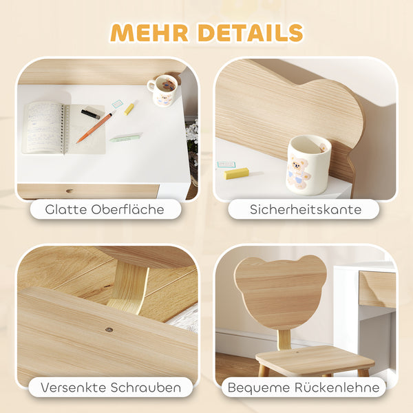 Kinder Schreibtisch mit Stuhl Schublade und Holz 3-8 Jahre
