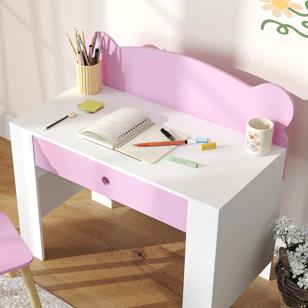 Kinder Schreibtisch Set mit Stuhl und Schublade für Mädchen rosa