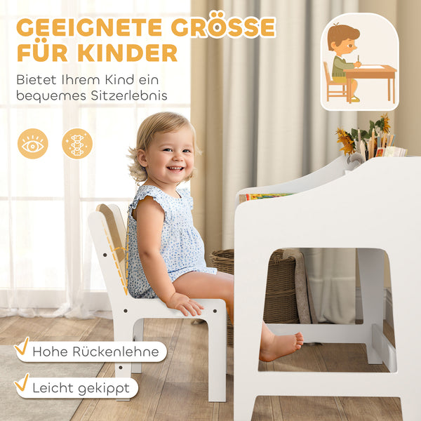Kinder Schreibtisch Set mit Stuhl und Stauraum Holz