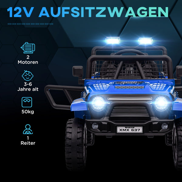 Kinderauto Geländewagen 12V Fernbedienung 3-6 Jahre Blau