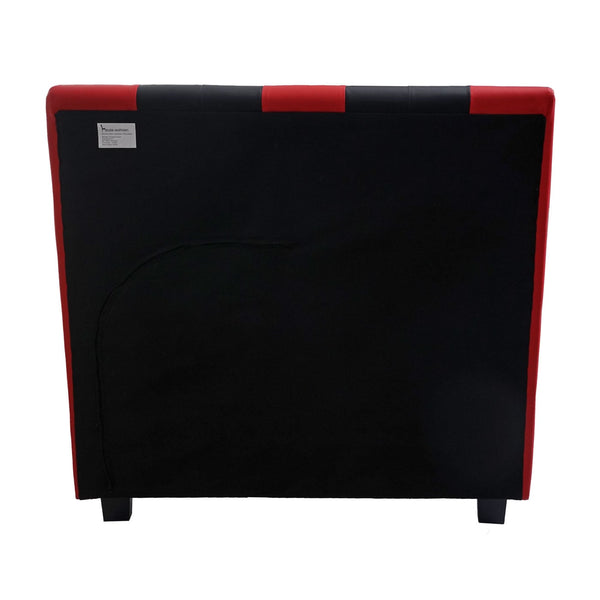 Kinderbett Auto Holz Kunstleder Lattenrost 190x100cm schwarz-rot