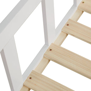 Kinderbett Hausbett 90x200cm ausziehbar zum Doppelbett mit Lattenrost Weiss