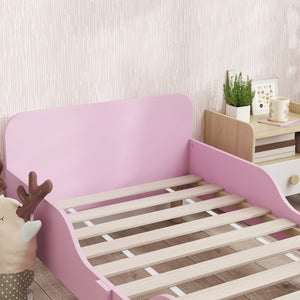 Kinderbett mit Schutzgitter ohne Matratze für Kinderzimmer rosa