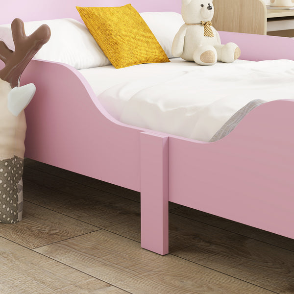 Kinderbett mit Schutzgitter ohne Matratze für Kinderzimmer rosa