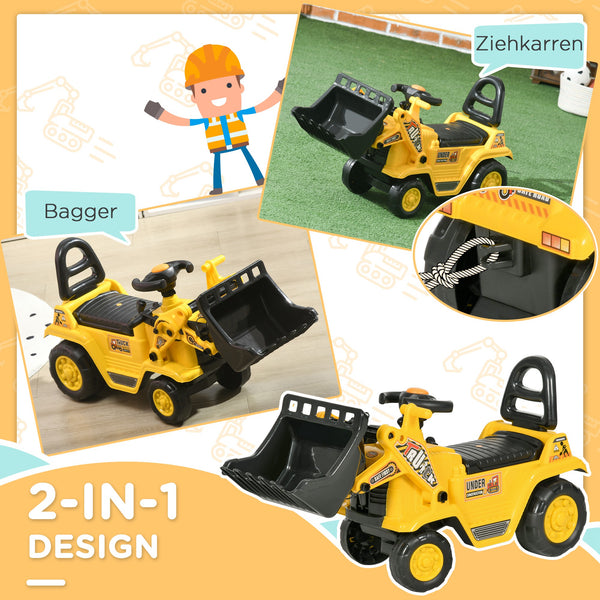 Kinderfahrzeug Rutschauto Kinderbagger mit Hupe & Ablagefach