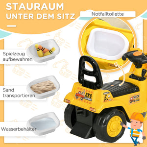 Kinderfahrzeug Rutschauto Kinderbagger mit Hupe & Ablagefach