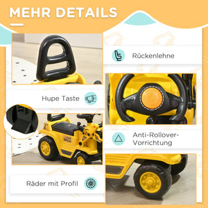 Kinderfahrzeug Rutschauto Kinderbagger mit Hupe & Ablagefach