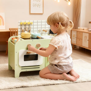 Kinderküche mit Zubehör ab 3 Jahren aus Holz grün