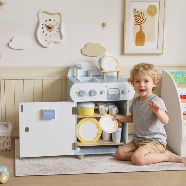 Kinderküche mit Spülmaschine und Zubehör ab 3 Jahren aus Holz
