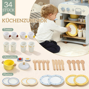 Kinderküche mit Spülmaschine und Zubehör ab 3 Jahren aus Holz