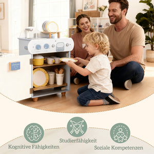 Kinderküche mit Spülmaschine und Zubehör ab 3 Jahren aus Holz
