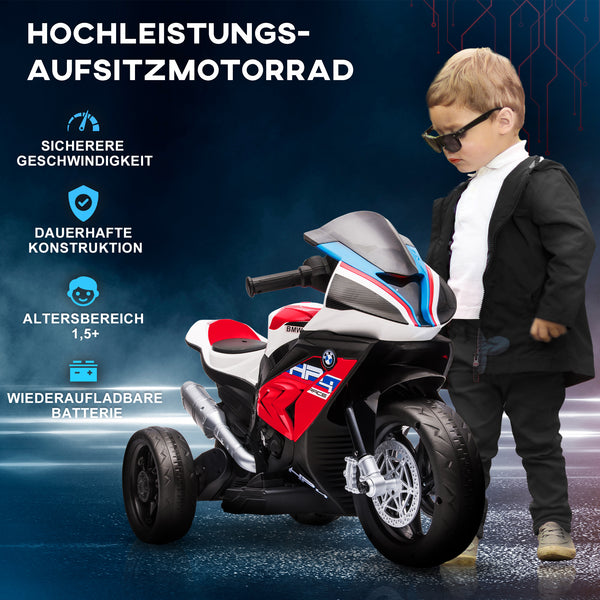 Kindermotorrad Elektromotorrad mit Musikmodi ab 18 Monaten Rot