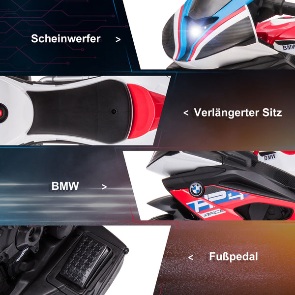 Kindermotorrad Elektromotorrad mit Musikmodi ab 18 Monaten Rot