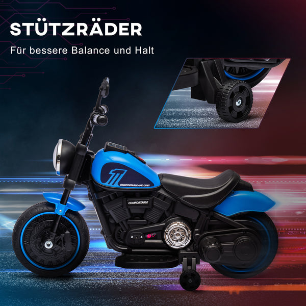 Kindermotorrad Elektromotorrad Stützräder 1.5-3 Jahre 1.5-3 km/h Blau