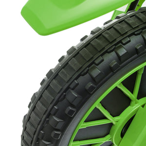 Kindermotorrad Elektro mit Stützrädern ab 3 Jahren grün-weiss