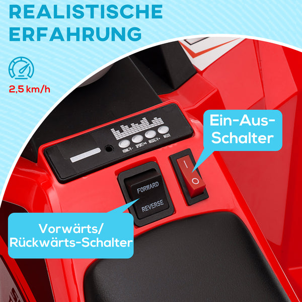 Kinderquad Elektro mit Anhänger für Kleinkinder bis 25kg rot