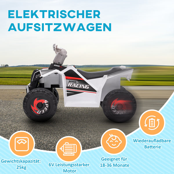 Kinderquad Elektro-Quad 6V 2.5 km/h 1.5-3 Jahre Weiss