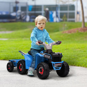 Kinderquad Elektro-Quad 6V mit Anhänger 1.5-3 Jahre Blau