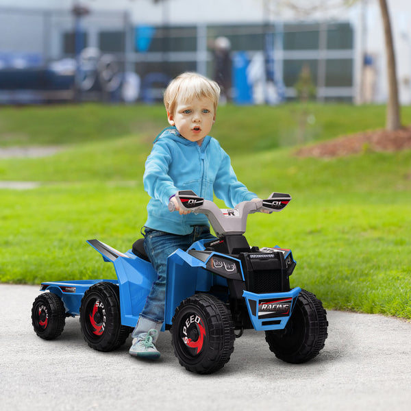 Kinderquad Elektro-Quad 6V mit Anhänger 1.5-3 Jahre Blau