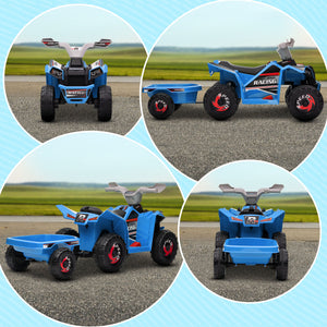 Kinderquad Elektro-Quad 6V mit Anhänger 1.5-3 Jahre Blau