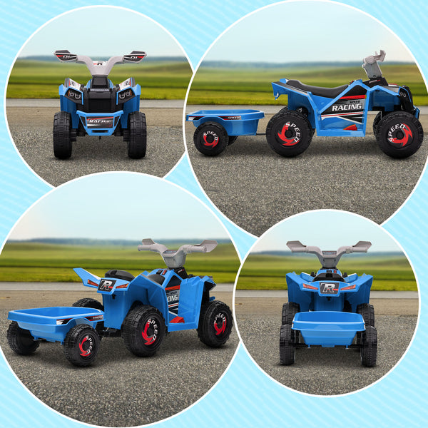 Kinderquad Elektro-Quad 6V mit Anhänger 1.5-3 Jahre Blau