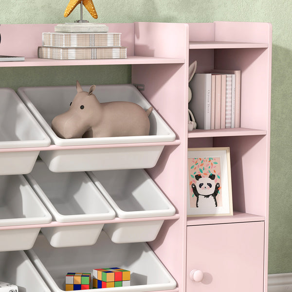Kinderregal Bücherregal mit 8 Boxen Spielzeugaufbewahrung rosa