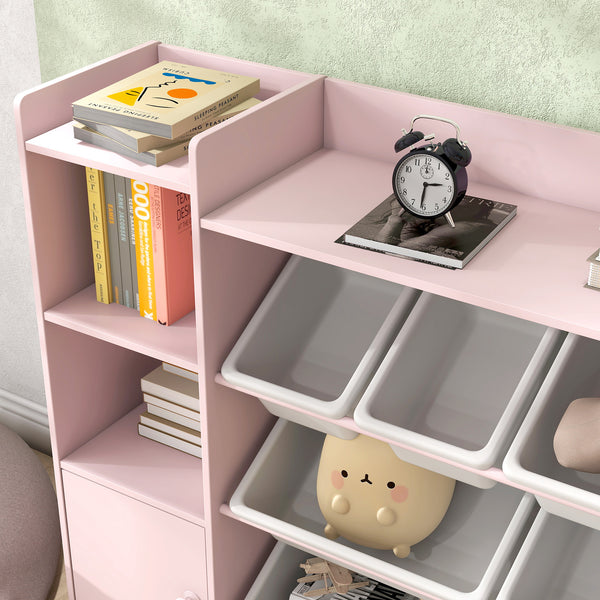 Kinderregal Bücherregal mit 8 Boxen Spielzeugaufbewahrung rosa
