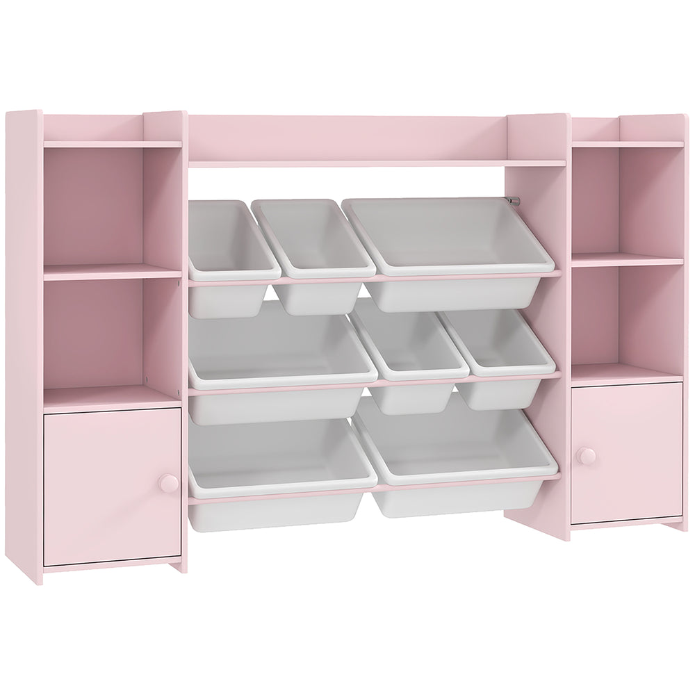 Kinderregal Bücherregal mit 8 Boxen Spielzeugaufbewahrung rosa
