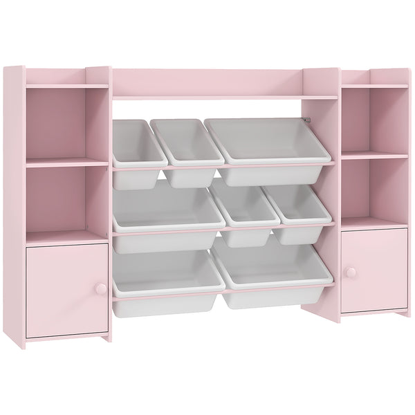 Kinderregal Bücherregal mit 8 Boxen Spielzeugaufbewahrung rosa