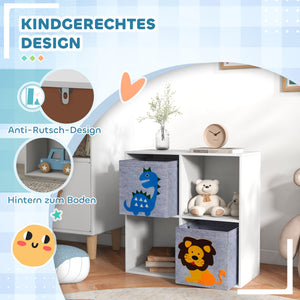 Kinderregal Aufbewahrung mit Schubladen und Kippschutz weiss