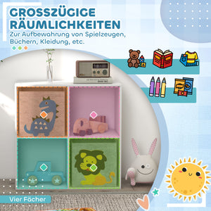 Kinderregal Aufbewahrung mit Schubladen und Kippschutz weiss