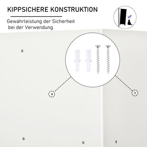 Kinder Aufbewahrungsregal kippsicher mit Schubladen weiss