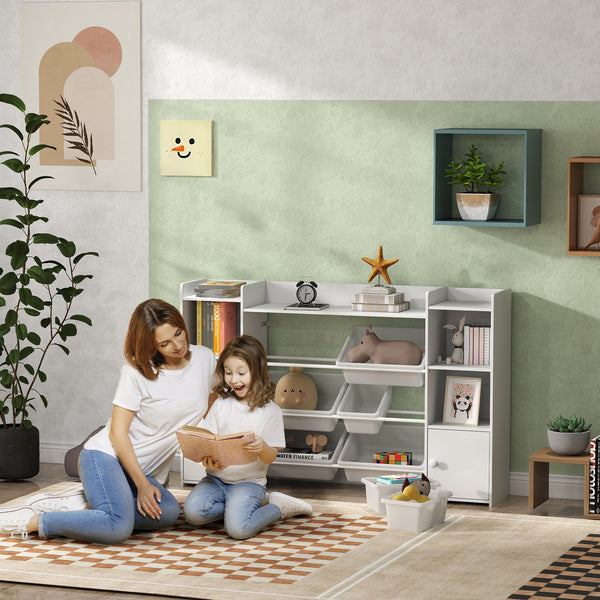 Kinderregal mit Aufbewahrungsboxen für Spielzeug und Bücher