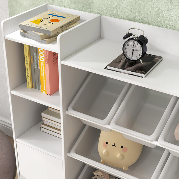 Kinderregal mit Aufbewahrungsboxen für Spielzeug und Bücher