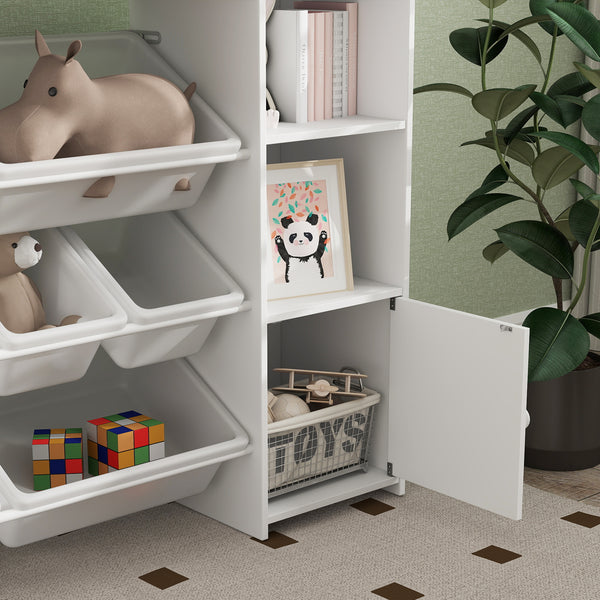 Kinderregal mit Aufbewahrungsboxen für Spielzeug und Bücher