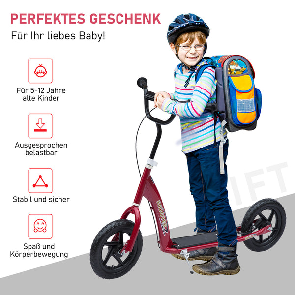 Kinderroller Scooter höhenverstellbar mit Hinterbremse 12 Zoll