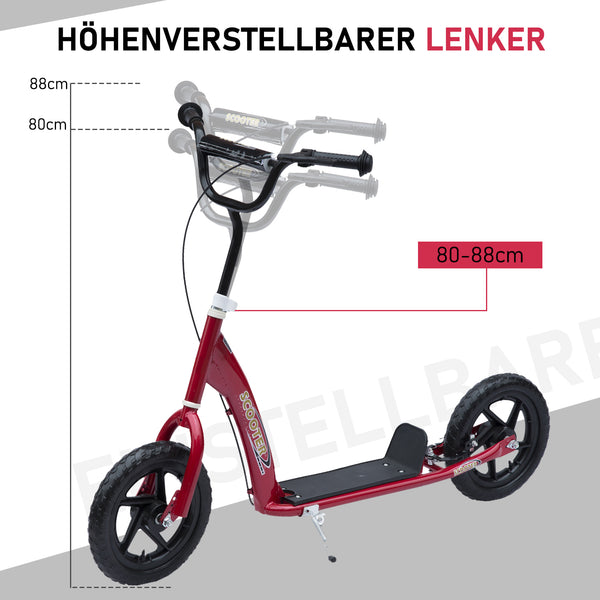 Kinderroller Scooter höhenverstellbar mit Hinterbremse 12 Zoll
