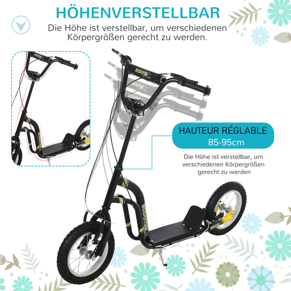 Kinderroller 12 Zoll höhenverstellbar Schwarz