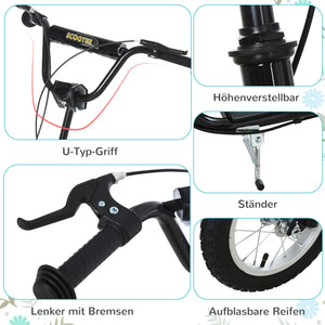 Kinderroller 12 Zoll höhenverstellbar Schwarz