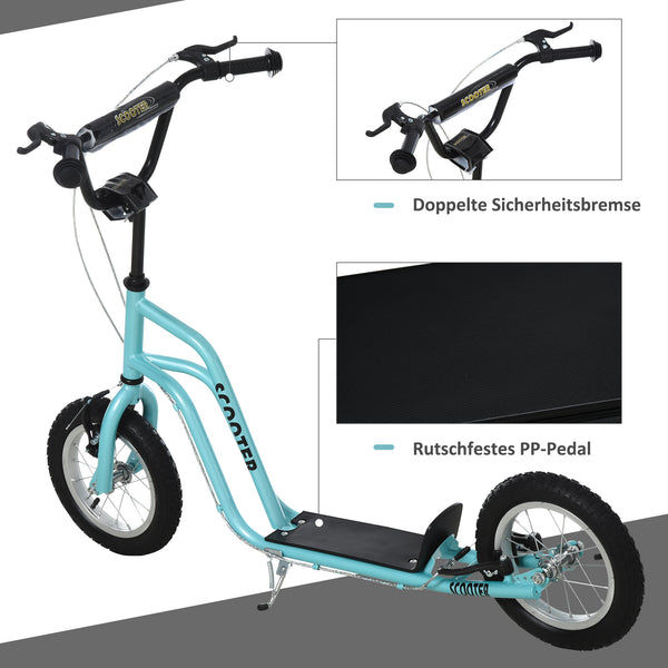 Monopattino per bambini, pneumatici da 12 pollici, blu