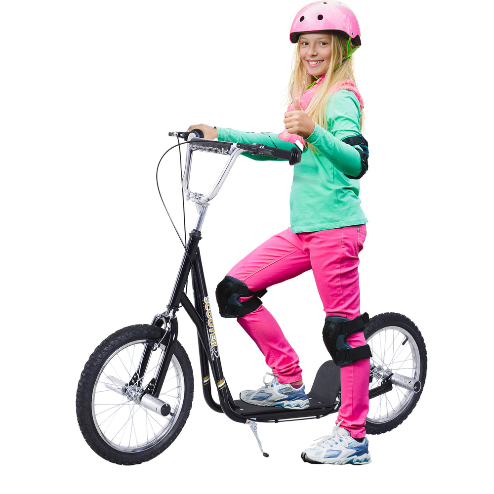 Kinderroller mit Luftreifen 16 Zoll Schwarz