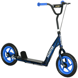 Kinderroller höhenverstellbar mit Bremse und 2 Rädern blau