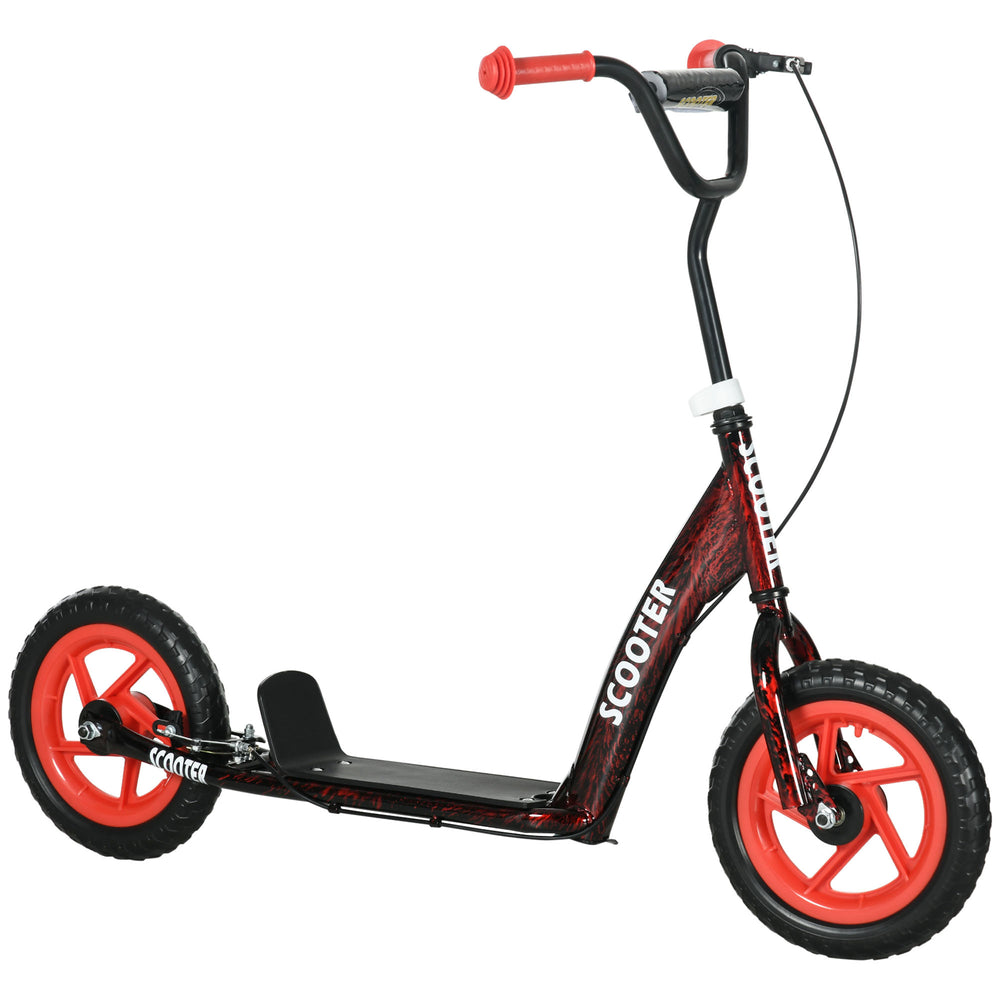 Kinderroller höhenverstellbar mit Bremse Ständer und 2 Rädern rot