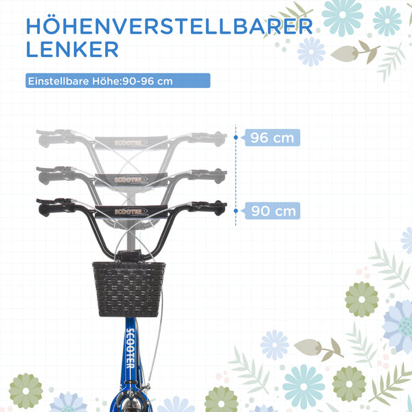 Kinderroller mit Bremse höhenverstellbar Blau