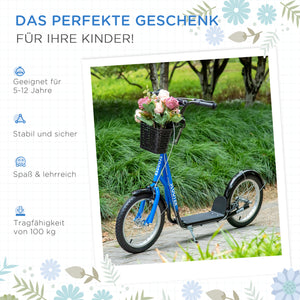 Kinderroller mit Bremse höhenverstellbar Blau