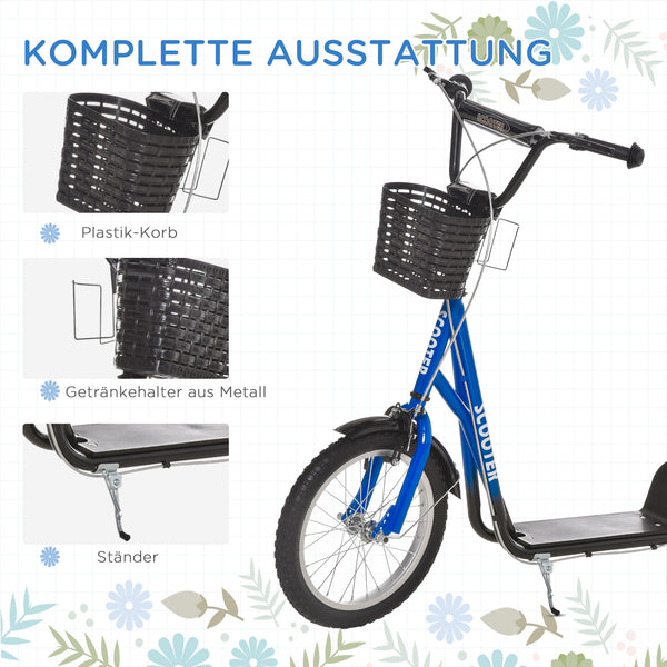 Kinderroller mit Bremse höhenverstellbar Blau