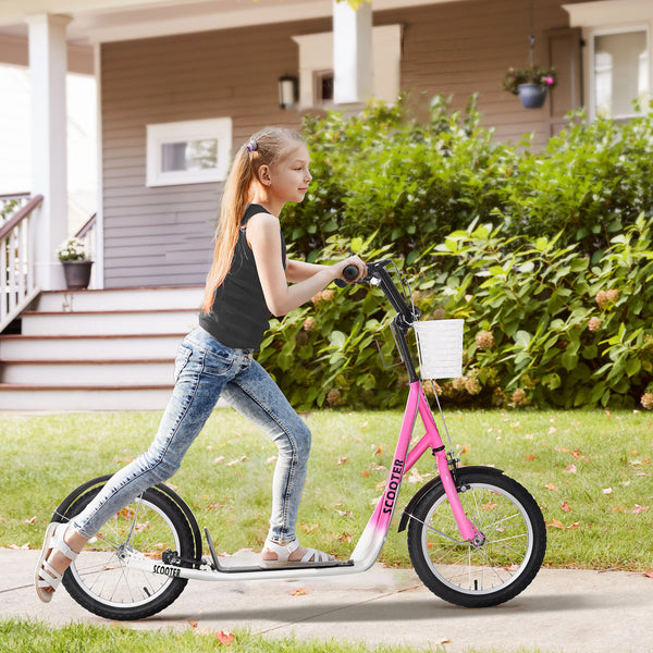 Kinderroller mit Bremse höhenverstellbar Rosa