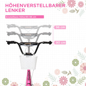 Kinderroller mit Bremse höhenverstellbar Rosa